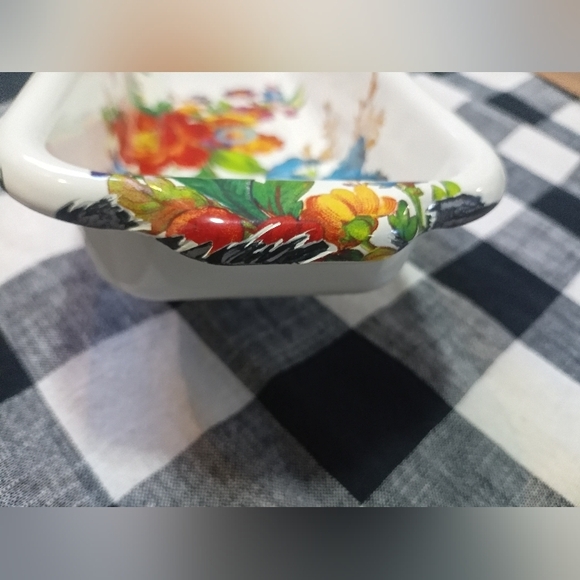 Mackenzie Childs Flower Market White Baguette Dish & Dipping Bowl - Picture 7 of 10